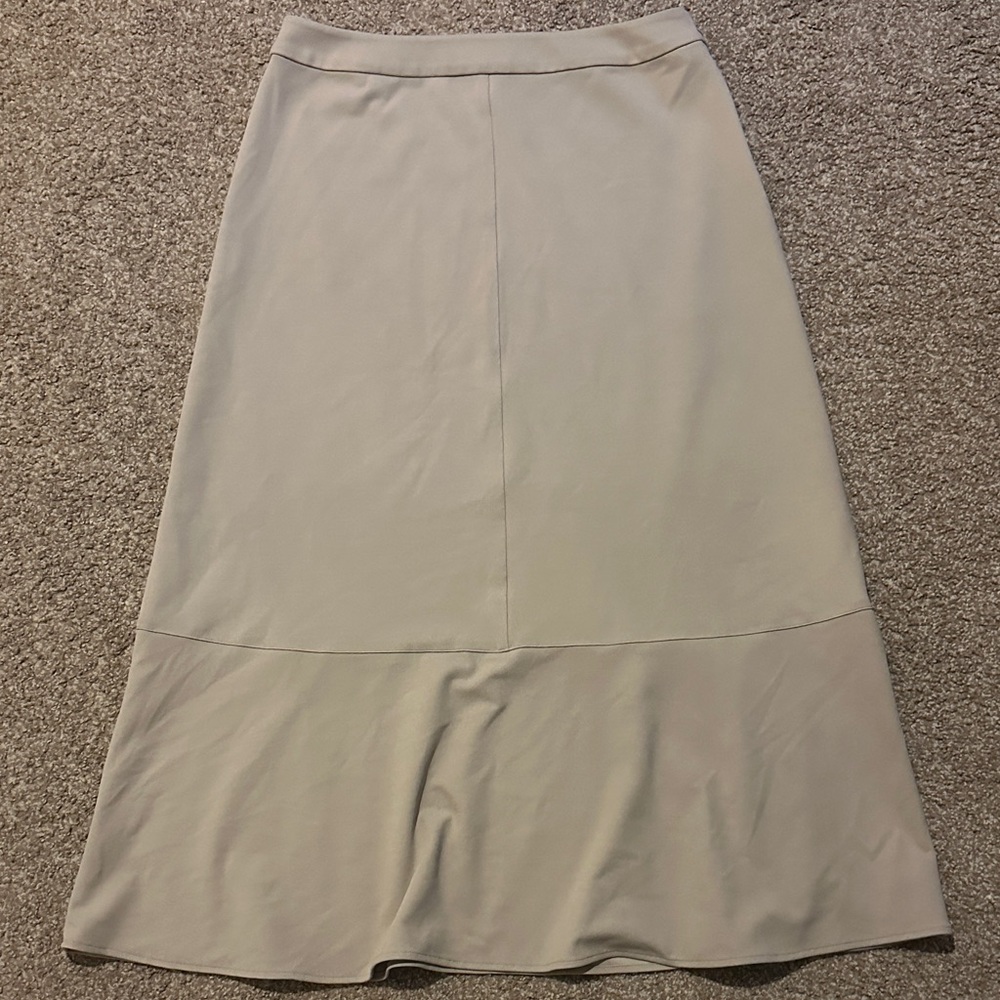 Flare Stretch Deco Crepe Maxi Skirt